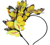 Tenda per sudore, colore nero, eclettico, con farfalla scintillante, per carnevale, matrimoni, sfilate di moda, fascia da basket, colore giallo, taglia unica