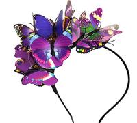 Tenda per sudore, colore nero, eclettico, con farfalla scintillante, per carnevale, matrimoni, sfilate di moda, fascia da basket, colore viola, taglia unica