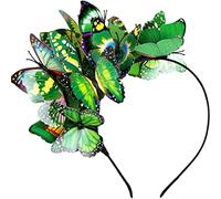 Tenda per sudore, colore nero, eclettico, con farfalla scintillante, per carnevale, matrimoni, sfilate di moda, fascia da basket, colore verde, taglia unica