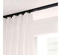 Tenda per tende a soffitto in alluminio, pista di tenda dritta, tende tende da divisorio per tende montate a soffitto per tende, divisore per camera, tende doccia nera 2m, noir, 1,1 m (3,6 piedi)