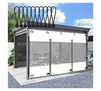 Tenda pergola per esterni impermeabile per patio, portico, gazebo, posto auto bianco, telo trasparente laterale con cerniera, dimensioni 3x2m