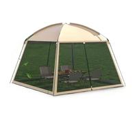Tenda pergolata esterna in rete a quattro angoli per 8-10 persone, tenda da sole integrata per campeggio, tessuto Oxford 210D rivestito in argento, protezione solare traspirante, anti-zanzare