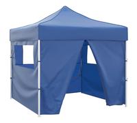 vidaXL Tenda Pieghevole Blu 3 x 3 m con 4 Pareti