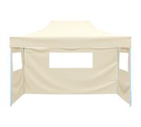vidaXL Tenda Pieghevole con 3 Pareti 3x4,5 m Crema