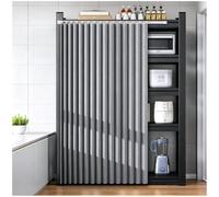 Tenda Pieghevole per Armadio con Binario Autoadesivo W170 x H110cm Grigio | Facile da raccogliere quando non serve. Ideale per armadi, scaffali e vani aperti, con tessuto lavabile e resistente.