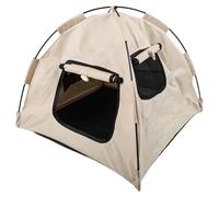 Tenda pieghevole per cani e gatti con rete traspirante per finestre, beige, per esterni e interni, per piccoli animali sotto i dieci kg, portatile e lavabile (L)