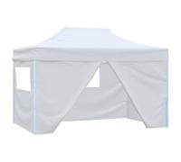 Tenda pieghevole per feste, con 4 pannelli laterali, 3 x 4,5 m, bianco
