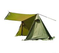 Tenda piramidale con ghetta antineve per uso invernale, tessuto antivento e impermeabile, materiale 210T, pali in lega di alluminio, progettata per riparo esterno e calore (verde)