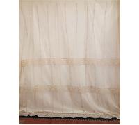Tenda pizzo in tulle ricamato metri 5 x h 3 con smerlo da rifinire col. beige