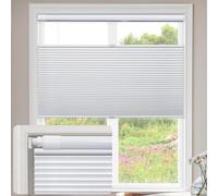 Tenda plissettata cellulare per finestre, senza fili, oscurante, a nido d'ape, design dall'alto verso il basso, senza attrezzi, ideale per casa e ufficio, 125 cm di larghezza x 122 cm di altezza (nero