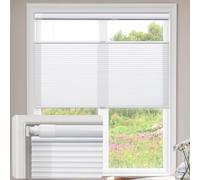 Tenda plissettata cellulare senza fili, per finestre, filtraggio della luce, paralumi a nido d'ape, dall'alto verso il basso, senza fori, perfetta per casa e ufficio (bianco, 174 cm di larghezza x 163