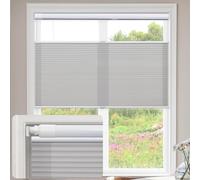 Tenda plissettata cellulare senza fori, dall'alto verso il basso, a nido d'ape, per filtrare la luce, senza fili, per casa e ufficio (grigio fumo, 104 cm di larghezza x 163 cm di altezza)