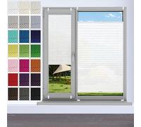 Tenda Plissettata Oscurante Tende Avvolgibili 48 x 220 cm, Opache e Traslucide Protezione, Tende Plissettate Temporanee, Tenda Plissettata Adesiva, per Finestre, Bianco