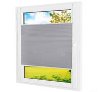 Tenda plissettata senza trapano, 30 x 100 cm, resistente all'acqua, per semi ombra, facile da installare, filtro della luce, copertura per finestre per casa e ufficio (30 x 100 cm, grigio)