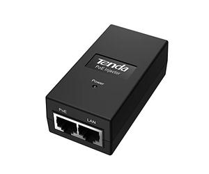 Tenda POE15F PoE Injector, Adattatore PoE Ethernet Rapido 48 V - 2 Porta RJ45 10/100 Mbps, IEEE 802.3/af/u, Fornisce Alimentazione fino a 100 m, 15,4 W Massimi, Plug and play, Nero, Alimentazione
