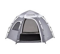 Tenda Pop Up da Campeggio per 2-3 Persone (Lu x La x A) 240 x 205 x 140 cm Tenda con Finestra Traspirante e Doppio Ingresso, incl. Borsa di Trasporto - Grigio