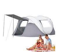 Tenda pop-up di spiaggia portatile istantanea per 5-8 persone, tenda da campeggio con 2 porte, protezione solare e impermeabile, per trekking da viaggio per escursionismo da spiaggia p Glacier Silver