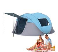 Tenda pop-up di spiaggia portatile istantanea per 5-8 persone, tenda da campeggio con 2 porte, protezione solare e impermeabile, per trekking da viaggio per escursionismo da spiaggia pieghev Ice Blue