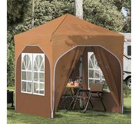 Tenda pop-up per feste, 192 x 192 x 245 cm, beige | Tessuto Oxford 210D, impermeabile, resistente ai raggi UV, regolabile in altezza 227-245 cm, borsa per il trasporto