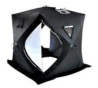 Tenda pop-up per pesca sul ghiaccio, per 3-4 persone, isolata, portatile, con tessuto a 3 strati, borsa per il trasporto e porta con cerniera