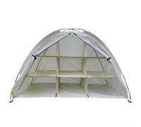 Tenda portaoggetti a 9 ripiani per uso esterno, tessuto Oxford e telaio in fibra di vetro, comoda per riporre scarpe e oggetti da campeggio in una sola tenda portatile (bianco)