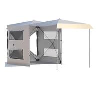 Tenda Posteriore,Bagagliaio Esteso for Viaggi Autonomi,Tenda Parasole for Campeggio Notturno All'aperto,Non Montata, Include Accessori,Può Ospitare 3-4 Persone(White)