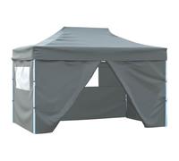 Tenda professionale pieghevole con 4 pareti laterali, 3 x 4 m, in acciaio antracite, resistente ai raggi UV e all'acqua, tessuto Oxford 600D, per eventi all'aperto, campeggio, giardino