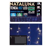 Tenda PROLUNGABILE con 192 LED Bianco Caldo da Esterno Luce Flash 3X1 MT LUCI Natale