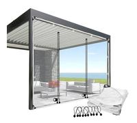 Tenda resistente impermeabile trasparente - Pannelli laterali durevoli con porta con cerniera per pergola, portico, gazebo, patio - Massima protezione dalla pioggia e soluzione per la privacy