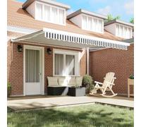 Tenda Retrattile Antracite e Bianca 4x3 m Tessuto e Alluminio | Montaggio a Parete, Telaio in Alluminio, Adatta per Patio e Balcone