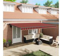 vidaXL Tessuto per Tenda Arancione e Marrone 500 × 350 cm Poliestere, Tenda da Giardino, Ombra Rettangolare Moderna, Copertura Retrattile per Patio, Balcone e terrazza