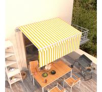 vidaXL Tenda Retrattile Automatica con Parasole 3,5x2,5m Gialla Bianca