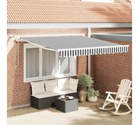 Tenda Retrattile Automatica LED Antracite e Bianco 300x250 cm