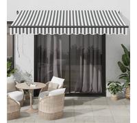 Tenda Retrattile Automatica LED Antracite e Bianco 350x250 cm