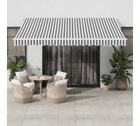 Tenda Retrattile Automatica LED Antracite e Bianco 400x350 cm