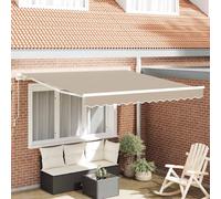 Tenda retrattile Beige 350 x 250 cm Poliestere e Alluminio