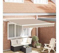 Tenda retrattile Beige 350 x 250 cm Tessuto e Alluminio