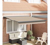 Tenda retrattile Beige 350 x 250 cm Tessuto e Metallo