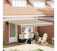 Tenda retrattile Beige 400 × 350 cm Tessuto e Alluminio