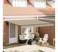 Tenda retrattile Beige 400 × 350 cm Tessuto e Alluminio