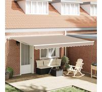 Tenda retrattile Beige 450 × 350 cm Tessuto e Alluminio