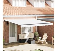 vidaXL Tenda a Braccio Manuale Retrattile Bianca 400 x 350 cm, Regolabile per Ombra Esterna, Resistente a intemperie. Perfetta per proteggerti dal Sole e dalla Pioggia, Ideale per Coprire Il Patio o