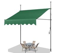 Tenda retrattile con manovella, 300 x 120 cm, impermeabile, resistente ai raggi UV, per patio esterno, senza foratura, telaio in alluminio perfetto per il tuo posto preferito