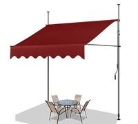 Tenda retrattile con manovella, 300 x 120 cm, impermeabile, resistente ai raggi UV, per patio esterno, telaio in alluminio, perfetta per ombreggiare il tuo posto preferito