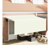 vidaXL Tenda Retrattile Crema 350 x 200 cm Poliestere e Alluminio, Tenda da Esterno Regolabile, Copertura Retrattile, Materiali Resistenti UV, per Giardino e terrazza