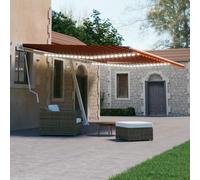 Tenda retrattile da esterno con luci a LED solari, telaio in alluminio resistente e tessuto in poliestere con rivestimento in PU, regolabile in altezza e angolo, base girevole a 360