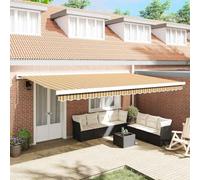 Tenda retrattile da giardino e terrazza con tessuto morbido e design moderno, regolabile per protezione solare e ombra negli spazi esterni minimalisti