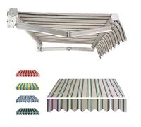 Tenda retrattile di ricambio in tessuto cachi con mantovana per balcone, 6 x 3,5 m, resistente, protezione UV per uso esterno