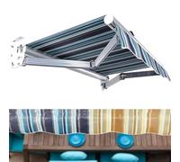 Tenda retrattile di ricambio in tessuto di poliestere impermeabile, materiale per balcone, patio, giardino, 4 x 3/5 x 3/6 x (blu 4 x 3,5 m) protezione solare.