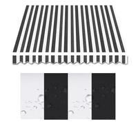 Tenda retrattile di ricambio in tessuto impermeabile 4 x 2,5 m, per patio e balcone, colore bianco e nero, adatta per tende da 2,5 x 2 m, 4 x 2 x 1,5 m, 5 tende da sole